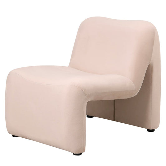 Klyx Collection Modern Accent Chair in Beige Velvet