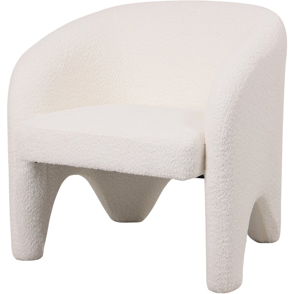Lylo Collection Modern Accent Chair In Boucle White