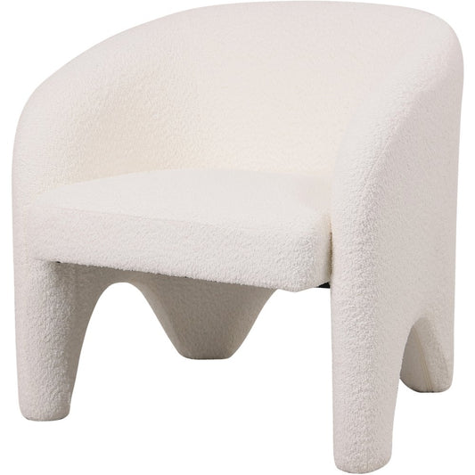 Lylo Collection Modern Accent Chair In Boucle White