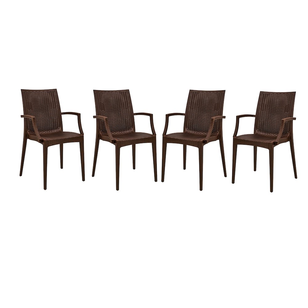 Weave Mace Indoor/Outdoor Chair (With Arms), Set of 4