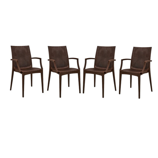 Weave Mace Indoor/Outdoor Chair (With Arms), Set of 4