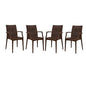 Weave Mace Indoor/Outdoor Chair (With Arms), Set of 4