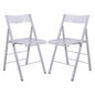 Menno Modern Acrylic Folding Chair, Set of 2