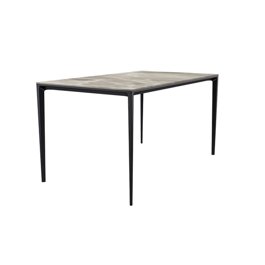 Avo Series Modern Dining Table Black Base, With 71 Deep Grey Sintered Stone Top