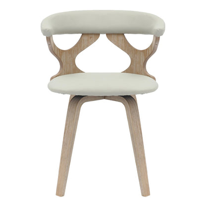 Modern Wooden Dining Chair, Washed Walnut Frame in Light Grey