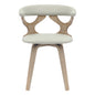 Modern Wooden Dining Chair, Washed Walnut Frame in Light Grey