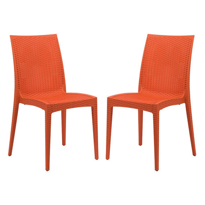 Weave Mace Indoor/Outdoor Dining Chair (Armless), Set of 2