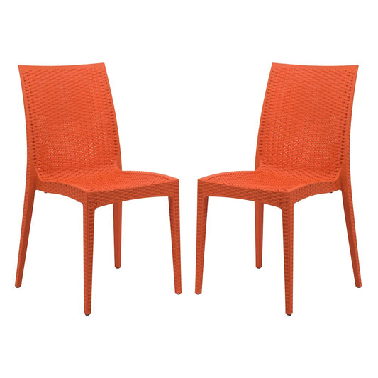 Weave Mace Indoor/Outdoor Dining Chair (Armless), Set of 2