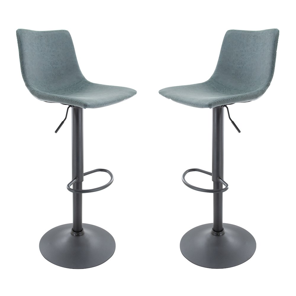 Tilbury Modern Adjustable Bar Stool in Peacock Blue