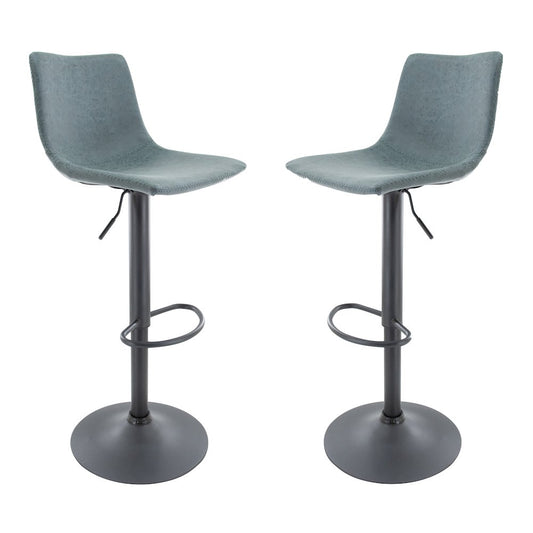 Tilbury Modern Adjustable Bar Stool in Peacock Blue