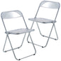 Lawrence Acrylic Folding Chair With Metal Frame, Set of 2