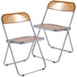 Lawrence Acrylic Folding Chair With Metal Frame, Set of 2