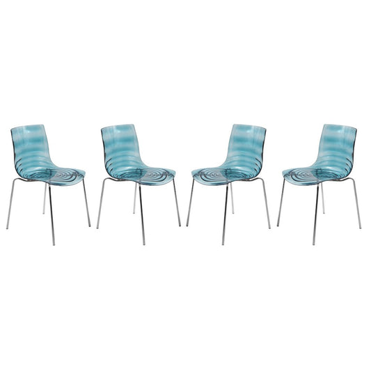 Astor Water Ripple Design Dining Chair Set of 4