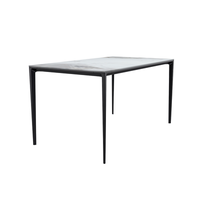Modern Dining Table Black Base, With 71 Medium Grey Sintered Stone Top