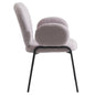 Celestial Series Boucle Dining Arm Chair, Black Frame with Grey Fabric Set of 4