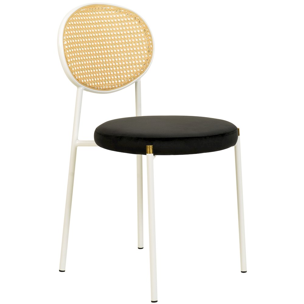 Euston Collection Modern Dining Chair White Frame In black