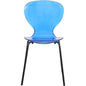Modern Oyster Transparent Side Chair in Black Base
