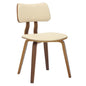 Modern Wooden Dining Chair, Walnut Color Frame in Cream