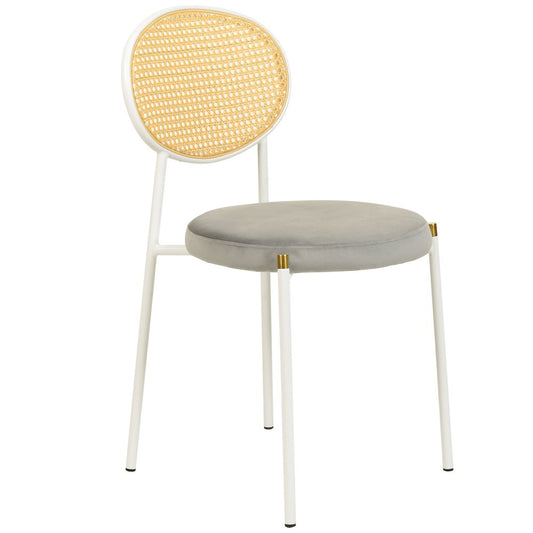 Euston Collection Modern Dining Chair White Frame In Grey