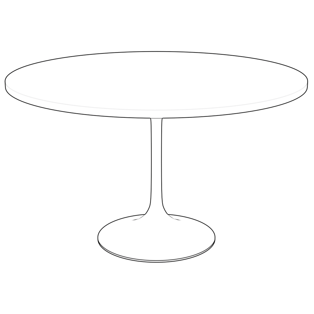 48" Round Dining Table, Brushed Chrome Base with Dark Maple MDF Top