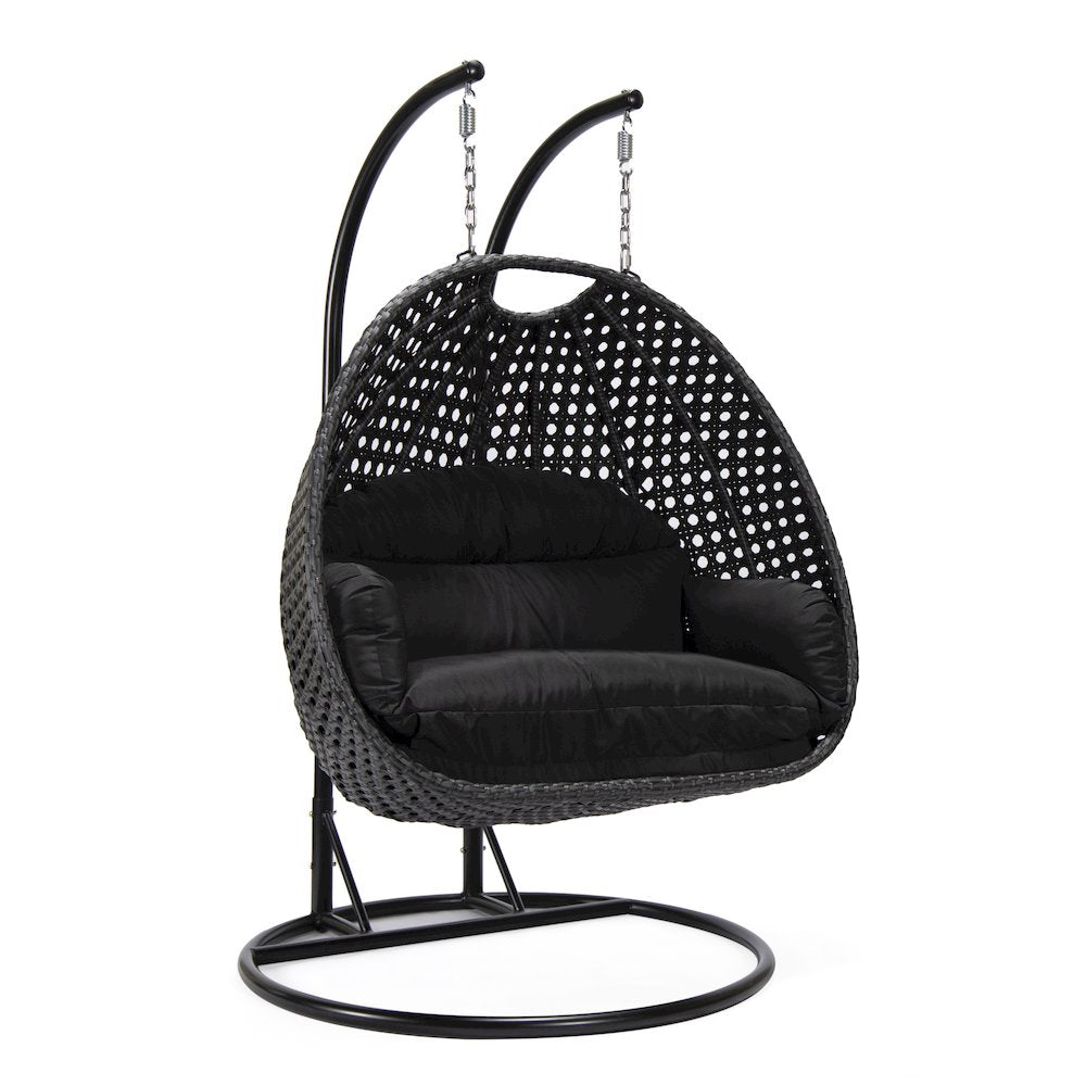 Mendoza Charcoal Wicker Hanging 2 person Egg Swing Chair
