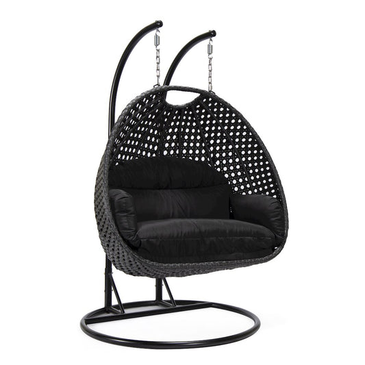 Mendoza Charcoal Wicker Hanging 2 person Egg Swing Chair