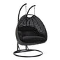Mendoza Charcoal Wicker Hanging 2 person Egg Swing Chair