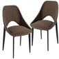 Amalfi Collection Fabric Modern Dining Chair in Light Brown - Set of 2