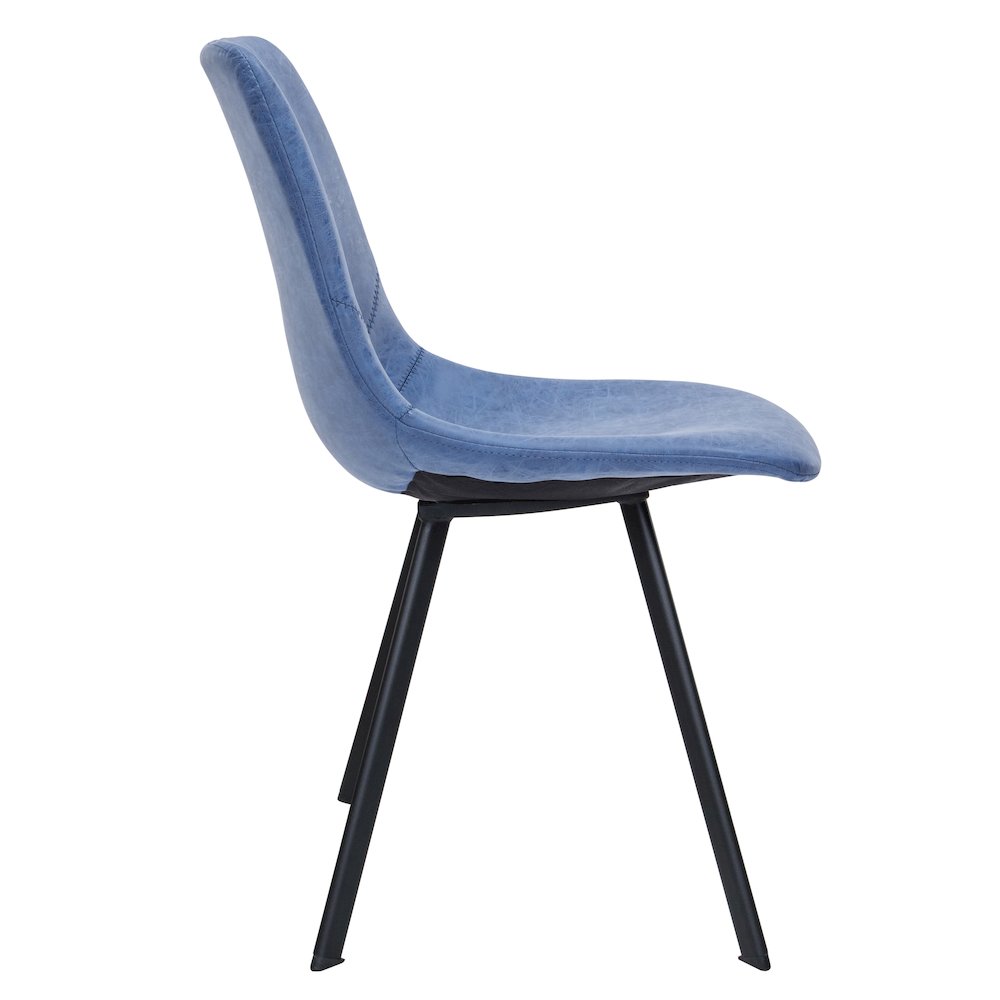 Markley Modern Leather Dining Chair With Metal Legs Set of 4