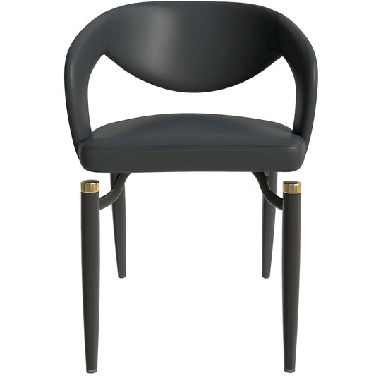 Entice Collection Modern Dining Chair Set of 2 in Charcoal Black