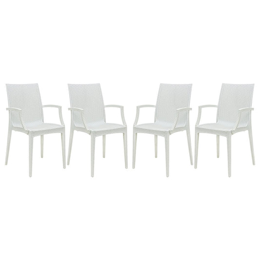 Weave Mace Indoor/Outdoor Chair (With Arms), Set of 4