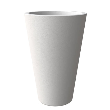 Pebble Series Poly Stone Planter 11.8" Dia 19.7" High in White