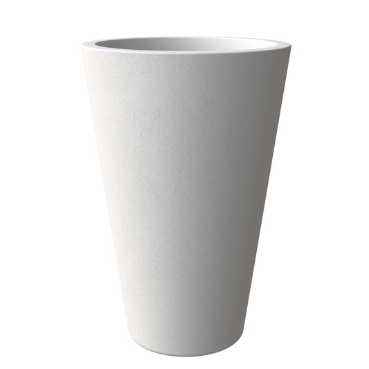Pebble Series Poly Stone Planter 11.8" Dia 19.7" High in White