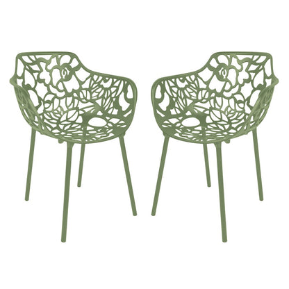 Modern Devon Aluminum Armchair, Set of 2