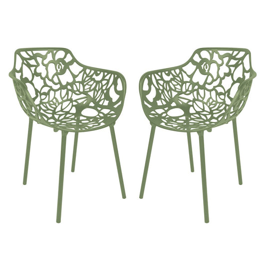 Modern Devon Aluminum Armchair, Set of 2