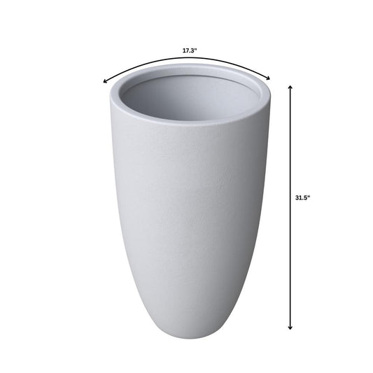 Crete Series Fiberstone Planter Set in Aged Concrete
