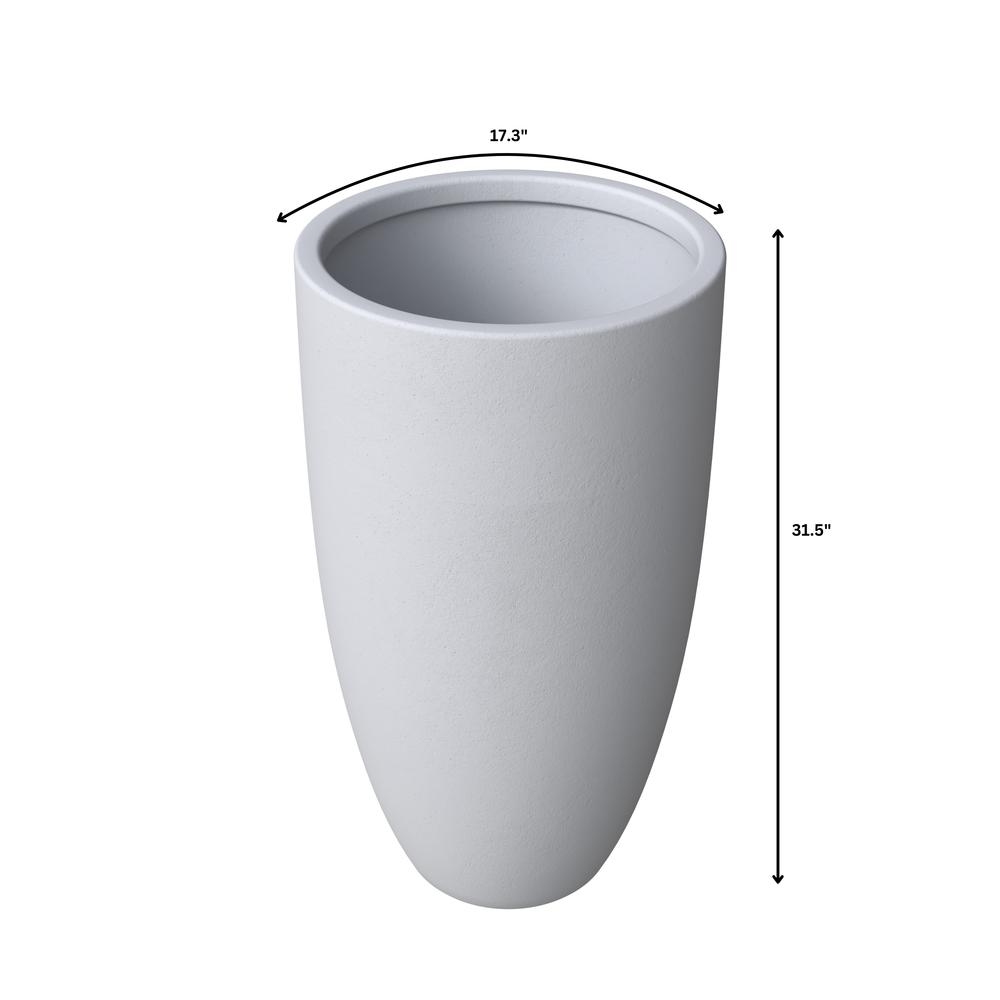 Crete Series Fiberstone Planter Set in Aged Concrete