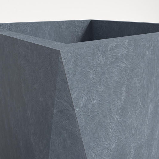 Aloe Series PolyStone Planter in Grey, 13.8 x 13.8, 28.7 High