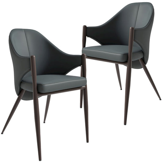 Sante Collection Modern Dining Chair Set of 2 in Grey