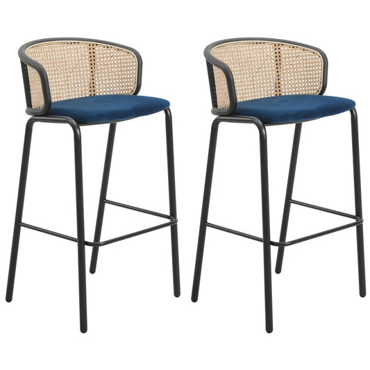 Seat and Black Powder Coated Steel Frame, Set of 2