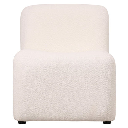 Klyx Collection Modern Accent Chair in White Boucle