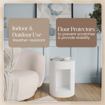 Modern Side End Table Nook Series In White