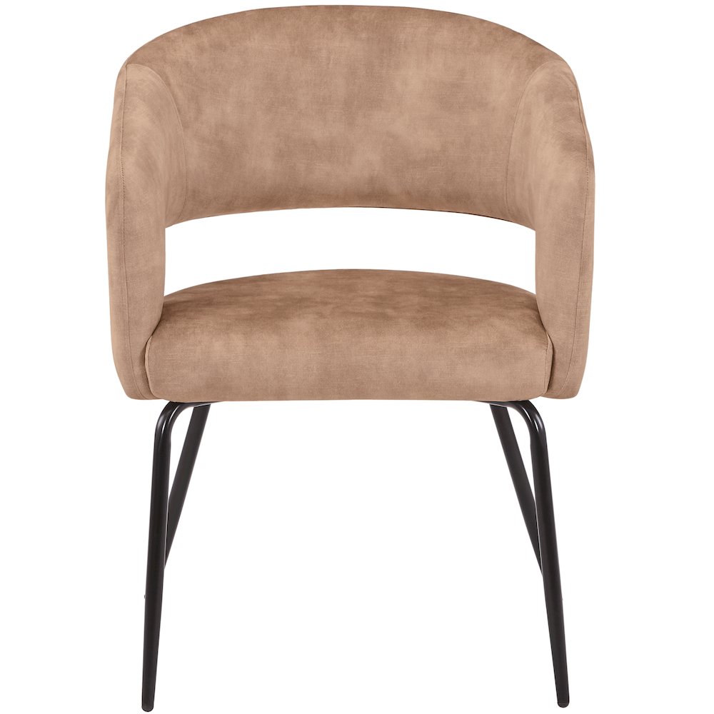 Gavin Series Modern Chair Black Frame in Light Brown Set of 2