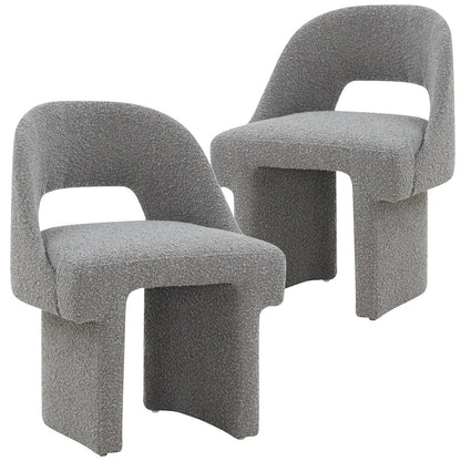 Quell Boucle Accent Chair in Grey Set of 2