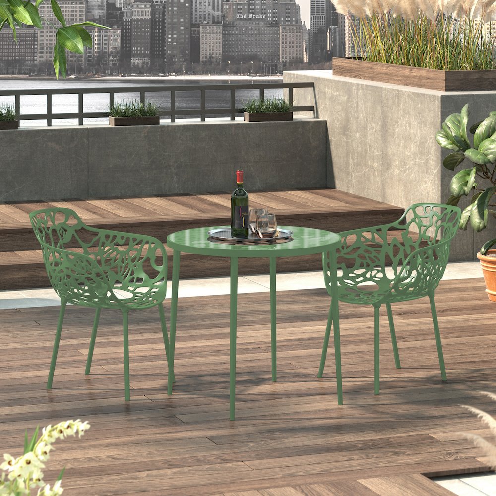 Modern Devon Aluminum Armchair, Set of 2