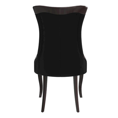 Novara Collection Modern Wooden Dining Chair in Black Set of 4