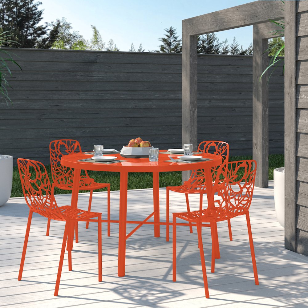 Modern Devon Aluminum Chair, Set of 4