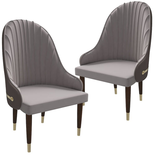 Elara Collection Wooden Dining Chair in Two-Tone Toupe Set of 2