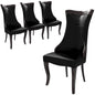 Novara Collection Modern Wooden Dining Chair in Black Set of 4