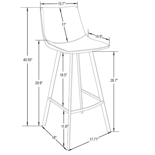 Elland - Bar stool -Charcoal Black- White Base